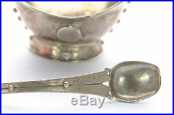 Vintage William Spratling Sterling Silver Open Salt Cellar with Spoon
