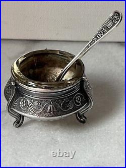 Vintage set silver caviar herbs honey salt cellar MCM Russia USSR