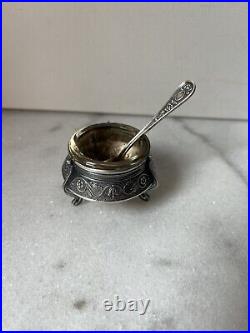 Vintage set silver caviar herbs honey salt cellar MCM Russia USSR