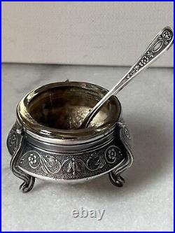 Vintage set silver caviar herbs honey salt cellar MCM Russia USSR