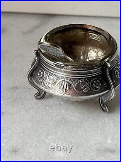 Vintage set silver caviar herbs honey salt cellar MCM Russia USSR