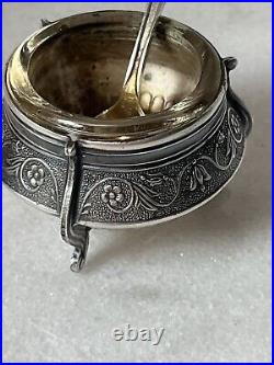 Vintage set silver caviar herbs honey salt cellar MCM Russia USSR