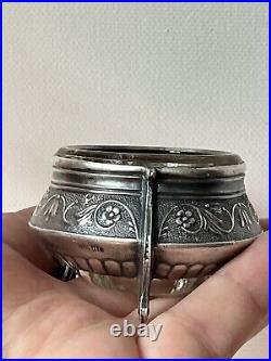 Vintage set silver caviar herbs honey salt cellar MCM Russia USSR