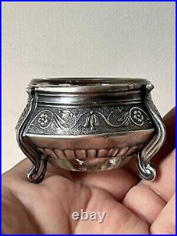 Vintage set silver caviar herbs honey salt cellar MCM Russia USSR