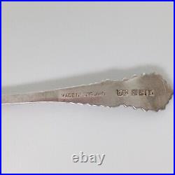Vtg 935 Sterling Silver Swan Salt Cellar Colbalt Glass Insert Spoon Figural