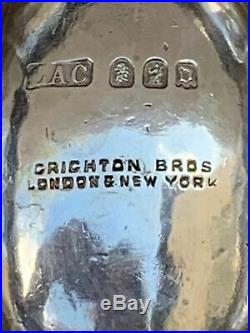Vtg Crichton Bros 3 Pc Sterling Silver Britannia Open Salt Cellar & S/p Shaker