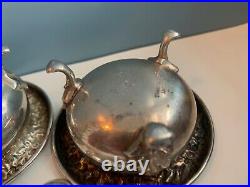 Vtg S Kirk & Son Repousse STERLING SILVER SALT CELLAR SPOON LOT antique bowl 58