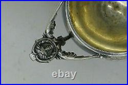 WOOD & HUGHES STERLING SILVER RARE MEDALLION MASTER SALTS c. 1890 MUST SEE FINE
