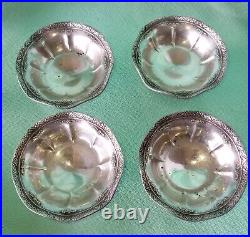 Webster Sterling Silver Footed Pedastal open SALT CELLAR dip SET of 11 Estate