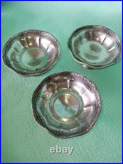 Webster Sterling Silver Footed Pedastal open SALT CELLAR dip SET of 11 Estate