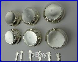 Webster Sterling Silver Salt Cellars with Spoons Set of 6