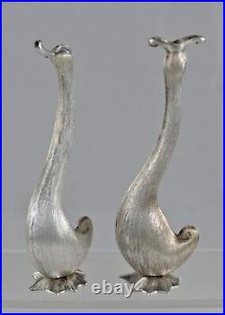 Whimsical Sterling Silver Swan Salt & Pepper Shakers Mexico