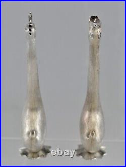 Whimsical Sterling Silver Swan Salt & Pepper Shakers Mexico