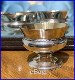 Whiting Sterling Silver Individual Salt Cellars Gold Wash Bowls SET OF 6