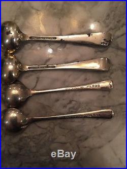 Wm Suckling Ltd Birm. Sterling Silver 1930 4 Salt Cellars & Spoons Tiffany & Co