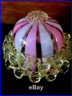 Wow! Pink Vaseline Antique Glass Open Salt Cellar Silver Stand Steven Williams